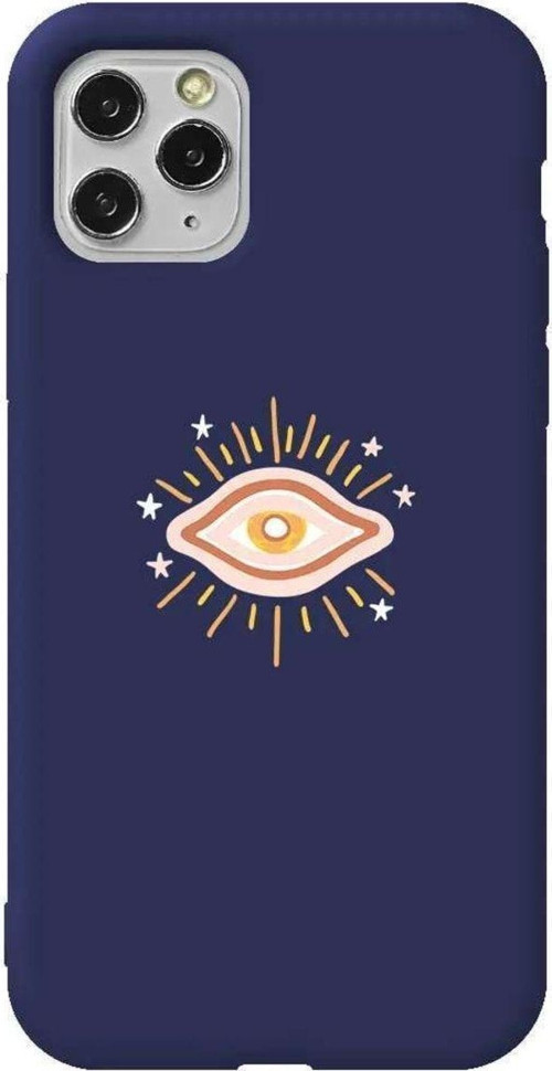İphone 11 Pro Max Lacivert Renkli Silikon Telefon Kılıfı - One Eye 2