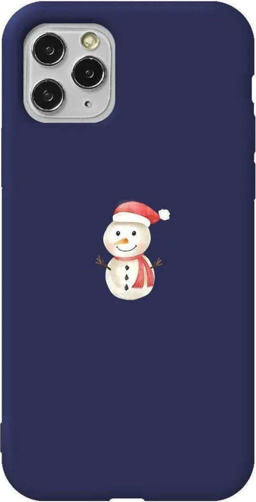 İphone 11 Pro Max Uyumlu Lacivert Renkli Silikon Telefon Kılıfı - Snowman