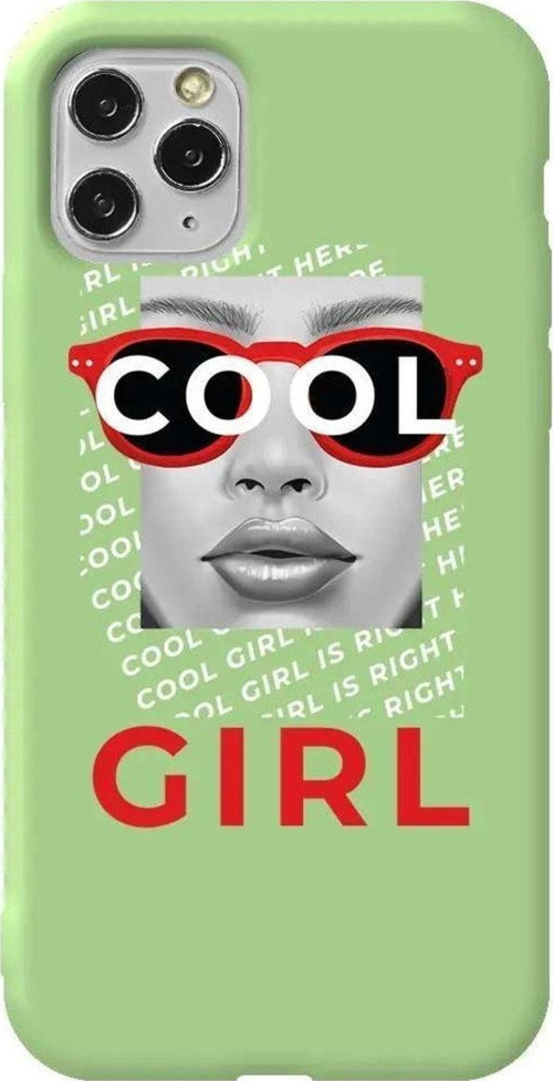İphone 11 Pro Max Açik Yesil Renkli Silikon Telefon Kılıfı - Cool Girl