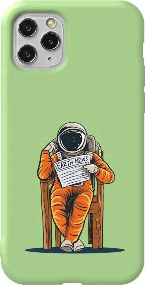 İphone 11 Pro Max Açik Yesil Renkli Silikon Telefon Kılıfı - Earth News