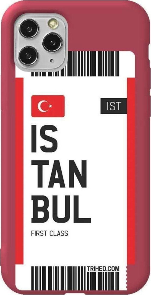 İphone 11 Pro Max Bordo Renkli Silikon Telefon Kılıfı - Istanbul Bileti