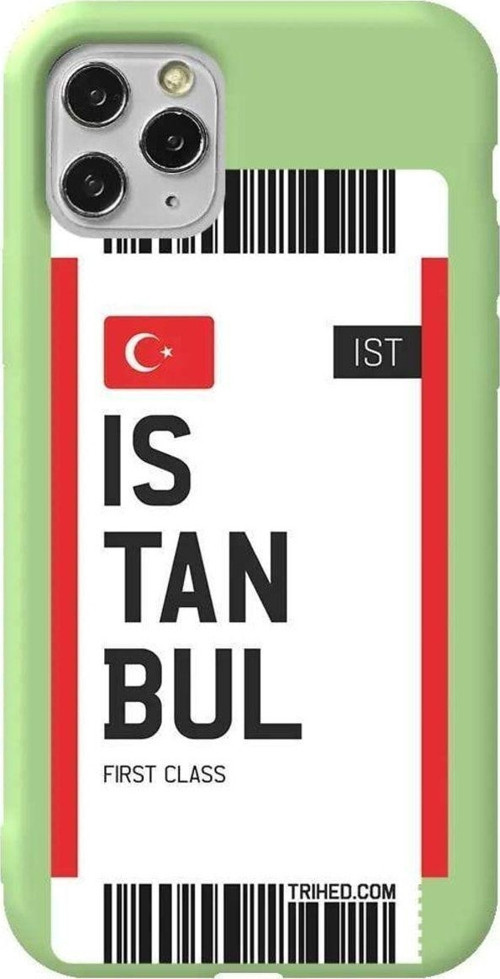İphone 11 Pro Max Açik Yesil Renkli Silikon Telefon Kılıfı - Istanbul Bileti
