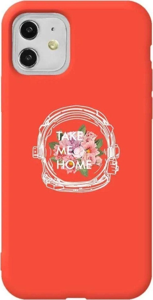 iPhone 11 Turuncu Renkli Silikon Telefon Kılıfı - Take Me Home