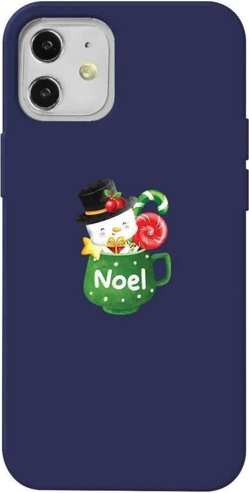 iPhone 12 Lacivert Renkli Silikon Telefon Kılıfı - A Cup Of Xmas 3