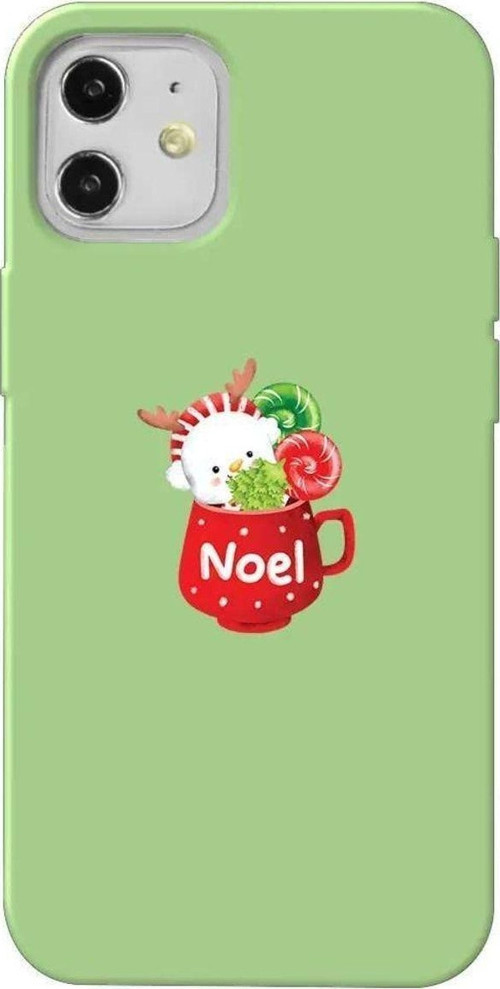 İphone 12 Mini Açik Yesil Renkli Silikon Telefon Kılıfı - A Cup Of Xmas 5