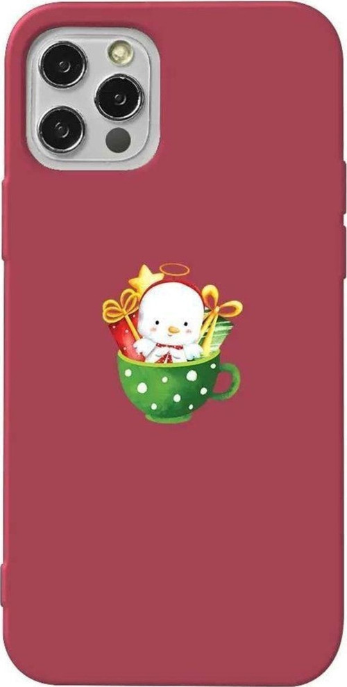 İphone 12 Pro Bordo Renkli Silikon Telefon Kılıfı - A Cup Of Xmas 6