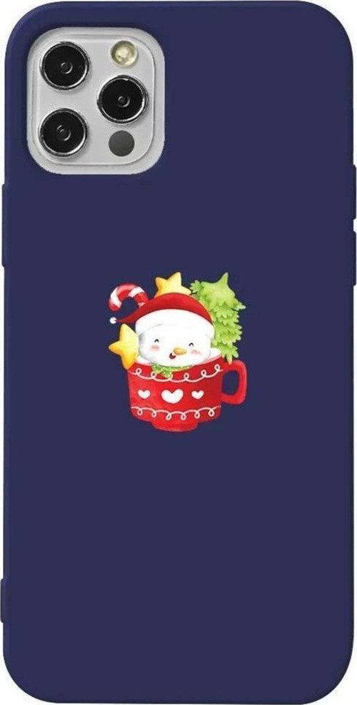 İphone 12 Pro Lacivert Renkli Silikon Telefon Kılıfı - A Cup Of Xmas 4