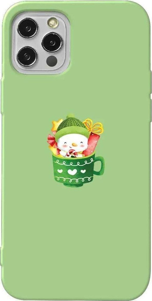İphone 12 Pro Max Açık Yeşil Renkli Silikon Telefon Kılıfı - A Cup Of Xmas 8