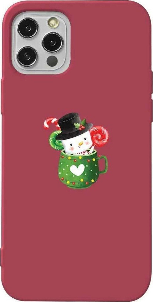 İphone 12 Pro Max Bordo Renkli Silikon Telefon Kılıfı - A Cup Of Xmas