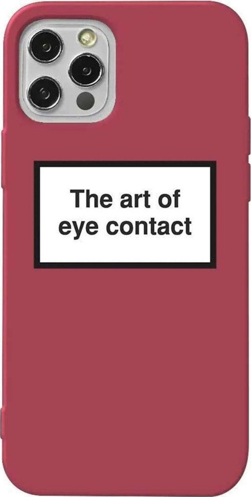 İphone 12 Pro Max Bordo Renkli Silikon Telefon Kılıfı - Eye Contact