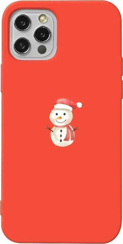 İphone 12 Pro Max Uyumlu Turuncu Renkli Silikon Telefon Kılıfı - Snowman