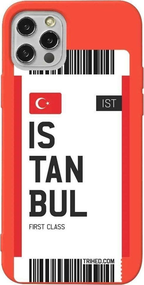 İphone 12 Pro Max Turuncu Renkli Silikon Telefon Kılıfı - Istanbul Bileti