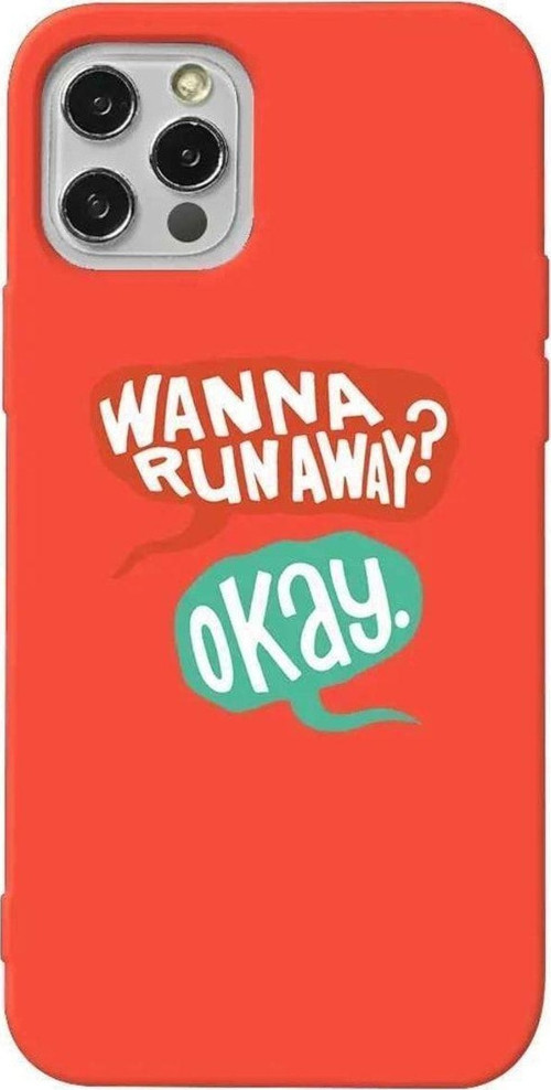 İphone 12 Pro Turuncu Renkli Silikon Telefon Kılıfı - Wanna Run Away?