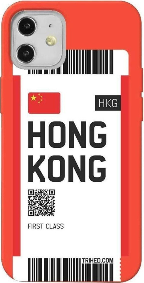 iPhone 12 Turuncu Renkli Silikon Telefon Kılıfı - Hong Kong Bileti