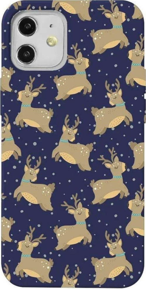 iPhone 12 Uyumlu Lacivert Renkli Silikon Telefon Kılıfı - Dear Deer