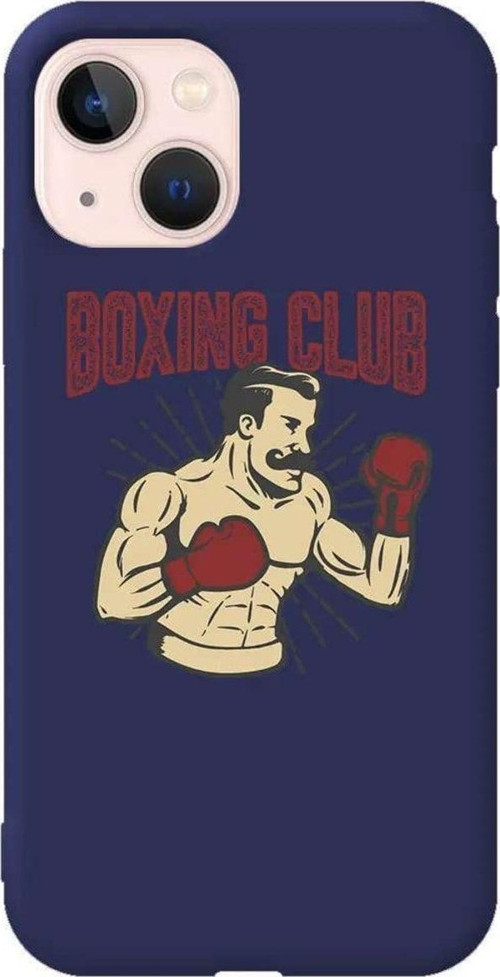 iPhone 13 Lacivert Renkli Silikon Telefon Kılıfı - Boxing Club