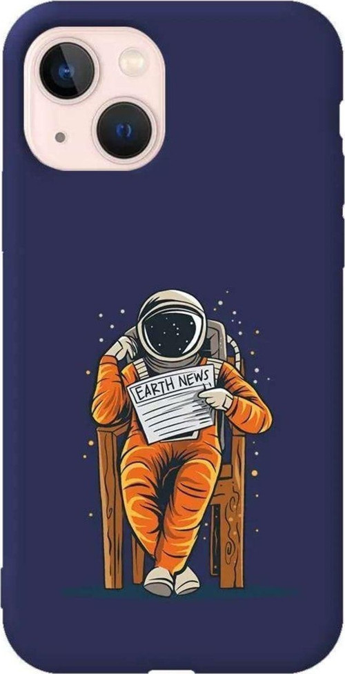 iPhone 13 Lacivert Renkli Silikon Telefon Kılıfı - Earth News