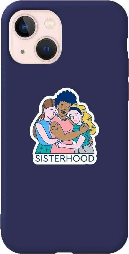 iPhone 13 Lacivert Renkli Silikon Telefon Kılıfı - Sisterhood