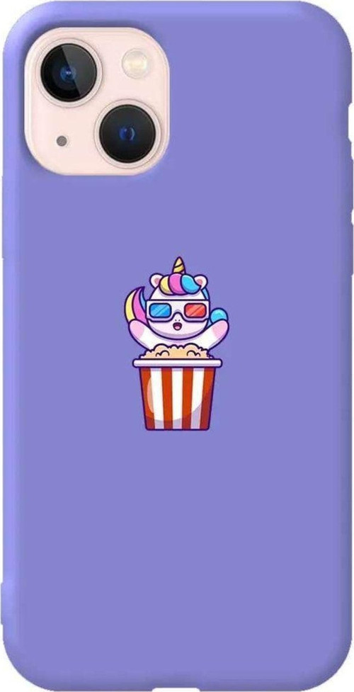 iPhone 13 Lila Renkli Silikon Telefon Kılıfı - Moviecorn
