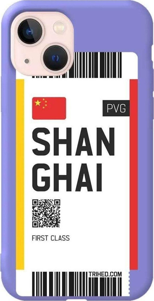 iPhone 13 Lila Renkli Silikon Telefon Kılıfı - Shanghai Bileti