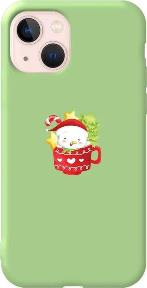 İphone 13 Mini Açik Yesil Renkli Silikon Telefon Kılıfı - A Cup Of Xmas 4