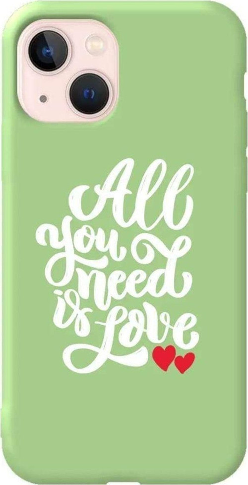 İphone 13 Mini Açik Yesil Renkli Silikon Telefon Kılıfı - Need Love