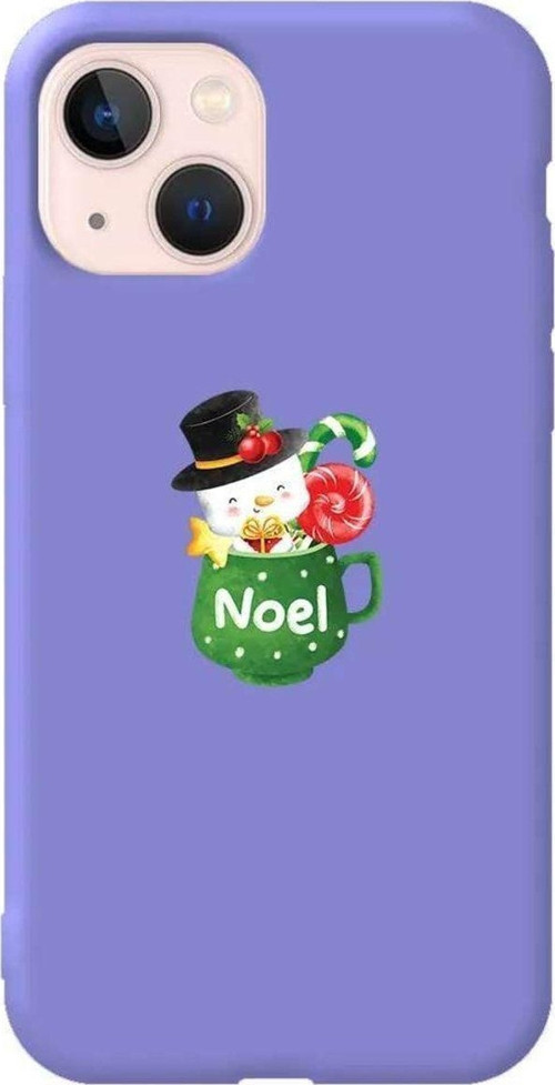 İphone 13 Mini Lila Renkli Silikon Telefon Kılıfı - A Cup Of Xmas 3