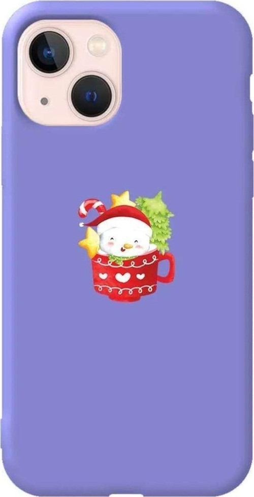 İphone 13 Mini Lila Renkli Silikon Telefon Kılıfı - A Cup Of Xmas 4