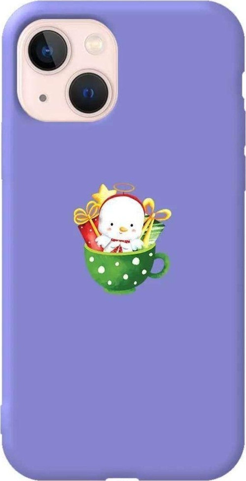 İphone 13 Mini Lila Renkli Silikon Telefon Kılıfı - A Cup Of Xmas 6