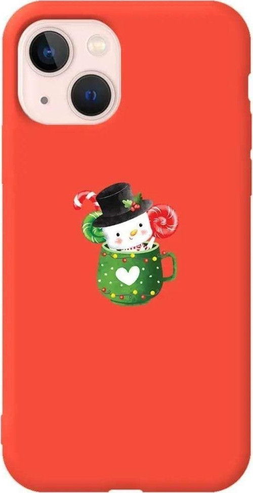 İphone 13 Mini Turuncu Renkli Silikon Telefon Kılıfı - A Cup Of Xmas