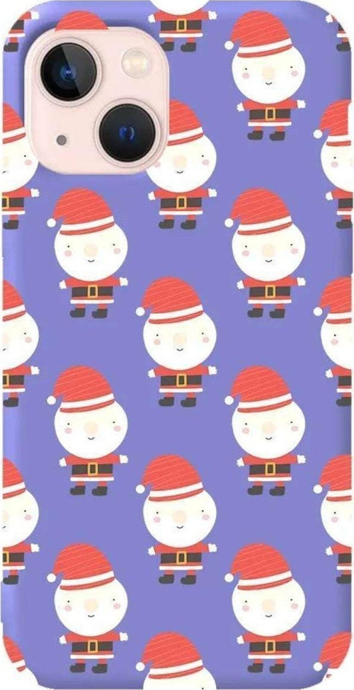İphone 13 Mini Lila Renkli Silikon Telefon Kılıfı - Cartoon Claus
