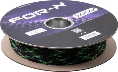 FOR-X X-110YS YEŞİL-SİYAH 10MM 100 METRE KABLO ÇORABI (2818)