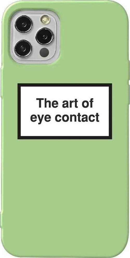 iPhone 13 Pro Açık Yeşil Renkli Silikon Telefon Kılıfı - Eye Contact