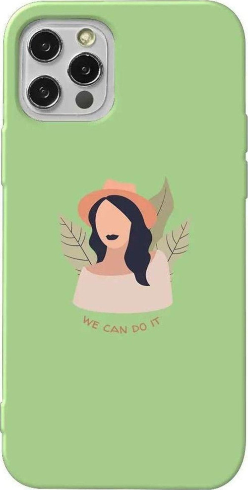 iPhone 13 Pro Açık Yeşil Renkli Silikon Telefon Kılıfı - Girl Can