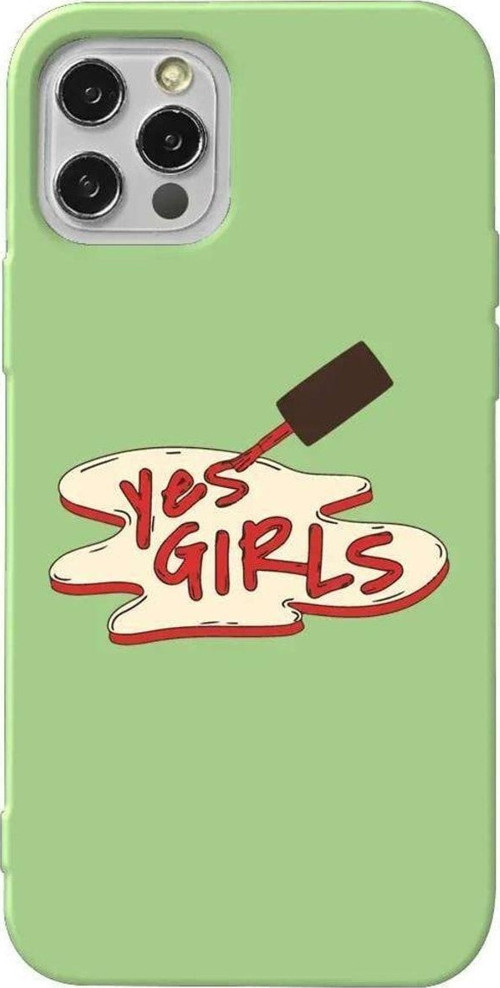 iPhone 13 Pro Açık Yeşil Renkli Silikon Telefon Kılıfı - Yes Girls