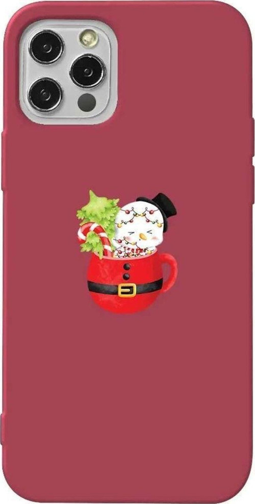 iPhone 13 Pro Bordo Renkli Silikon Telefon Kılıfı - A Cup Of Xmas 7