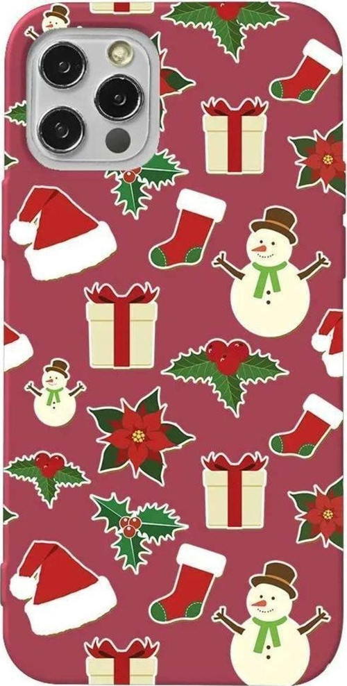 iPhone 13 Pro Bordo Renkli Silikon Telefon Kılıfı - Just Xmas