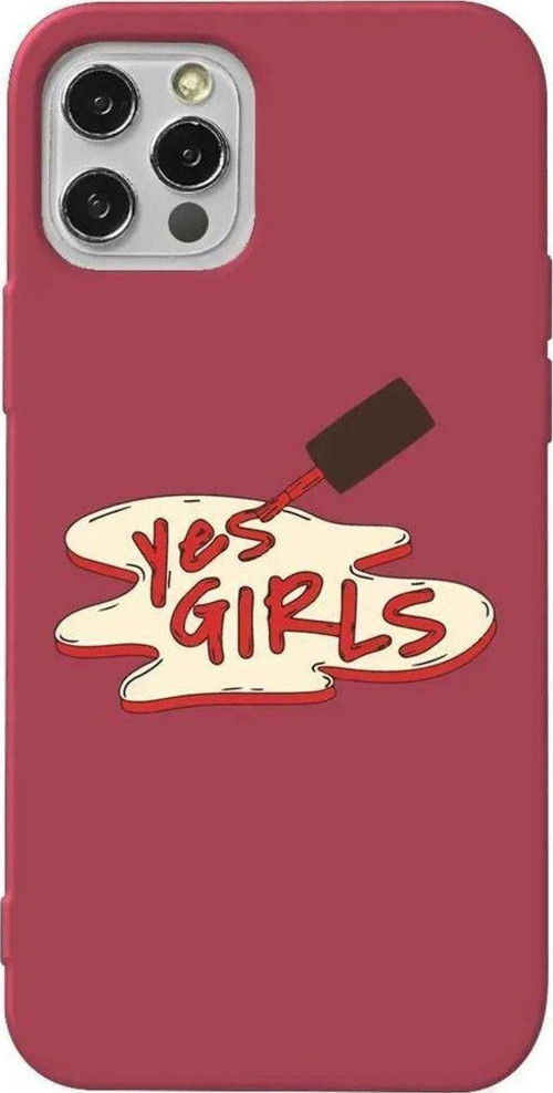 iPhone 13 Pro Bordo Renkli Silikon Telefon Kılıfı - Yes Girls