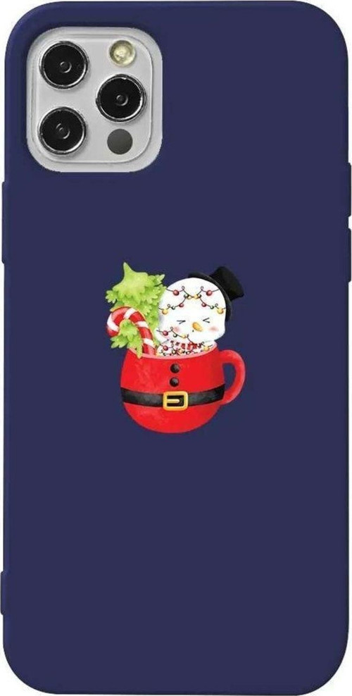 iPhone 13 Pro Lacivert Renkli Silikon Telefon Kılıfı - A Cup Of Xmas 7