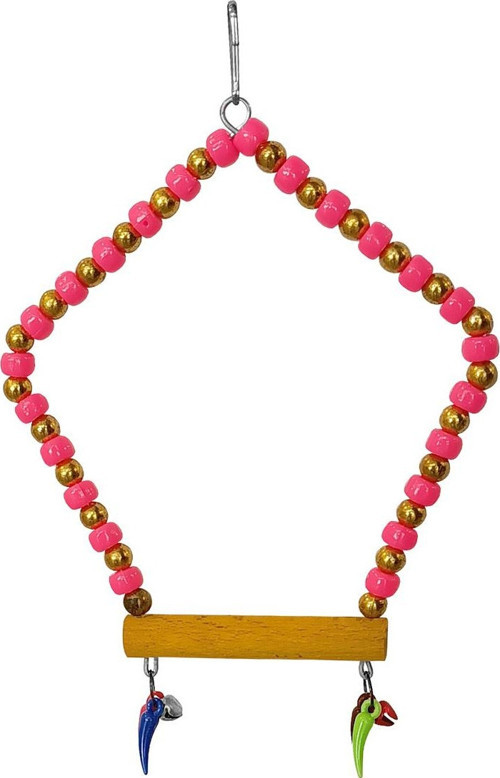 Beşgen Çanlı Muhabbet Kuşu Salıncağı 7-14 cm Renkli
