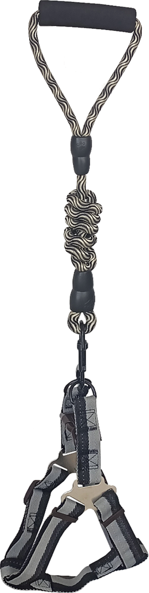 Köpek Göğüs Tasma Seti Dalga Desenli 1.5 cm*35-48 cm Siyah-Beyaz
