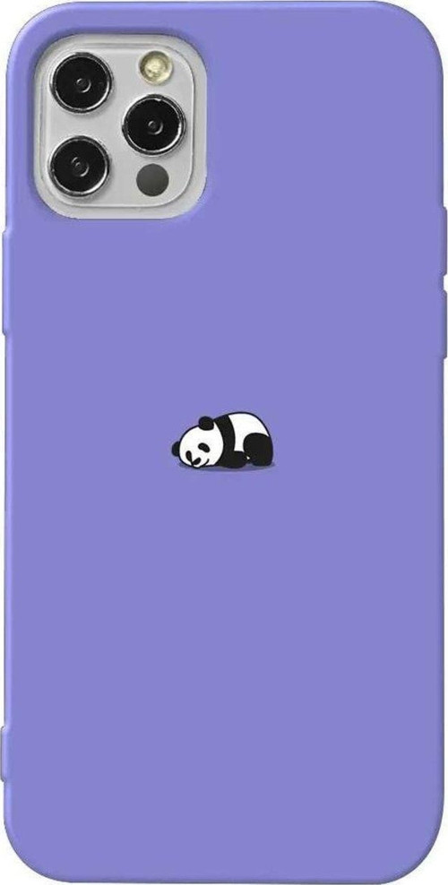 iPhone 13 Pro Lila Renkli Silikon Telefon Kılıfı - Miskin Panda