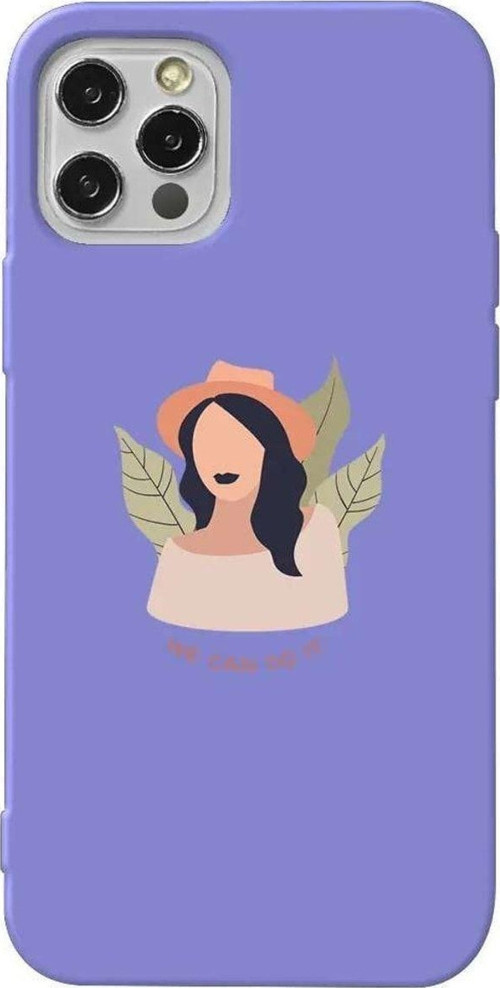 iPhone 13 Pro Lila Renkli Silikon Telefon Kılıfı - Girl Can