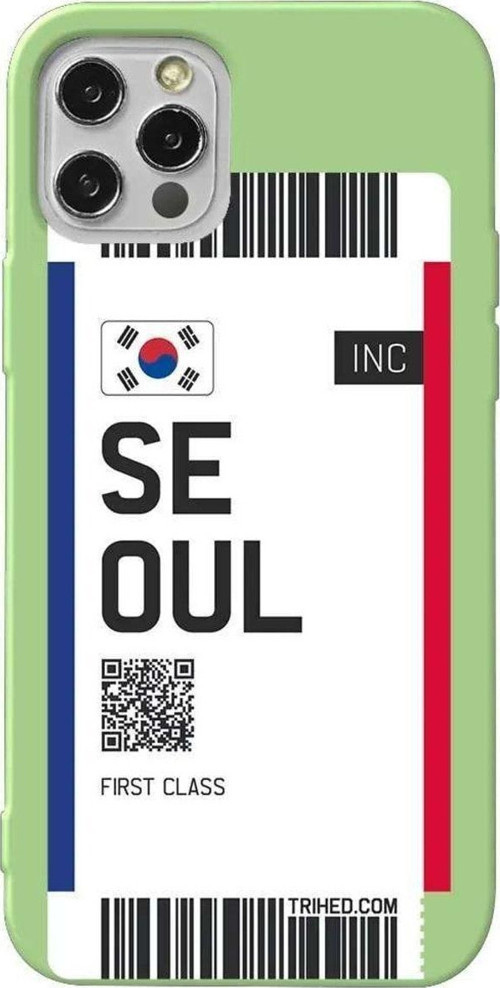 İphone 13 Pro Max Açik Yesil Renkli Silikon Telefon Kılıfı - Seoul Bileti