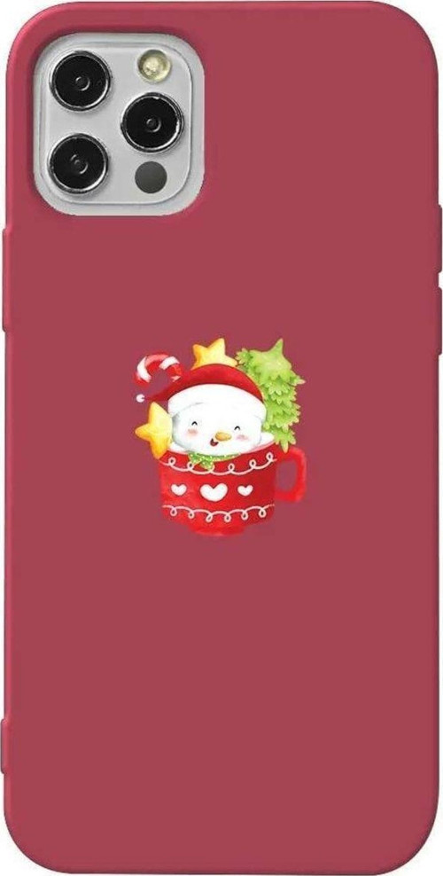 İphone 13 Pro Max Bordo Renkli Silikon Telefon Kılıfı - A Cup Of Xmas 4