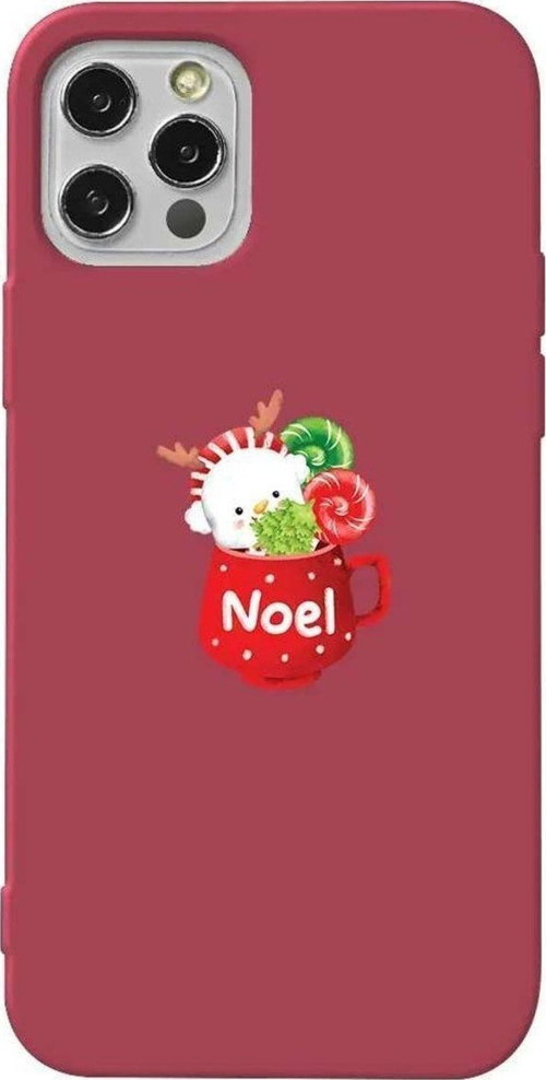 İphone 13 Pro Max Bordo Renkli Silikon Telefon Kılıfı - A Cup Of Xmas 5