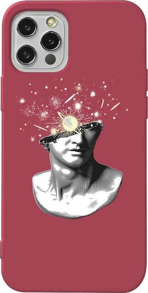 İphone 13 Pro Max Bordo Renkli Silikon Telefon Kılıfı - Cosmos In The Brain