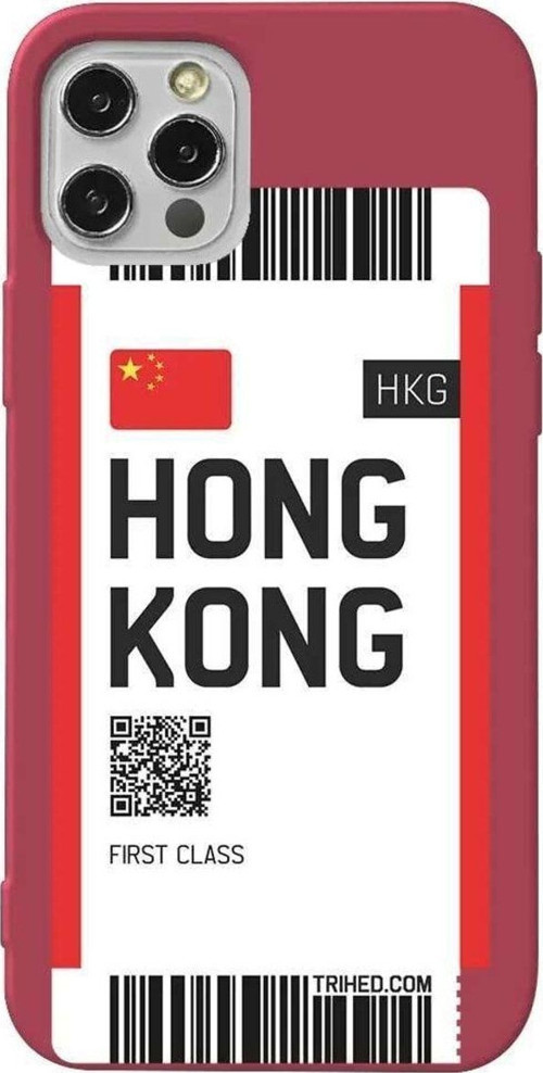 İphone 13 Pro Max Bordo Renkli Silikon Telefon Kılıfı - Hong Kong Bileti