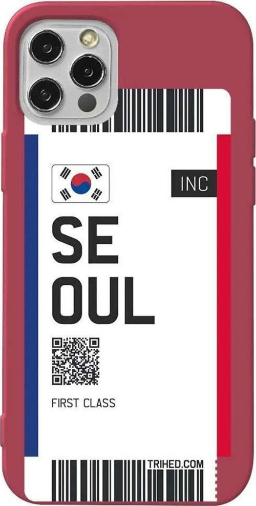 İphone 13 Pro Max Bordo Renkli Silikon Telefon Kılıfı - Seoul Bileti