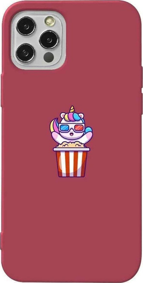 İphone 13 Pro Max Bordo Renkli Silikon Telefon Kılıfı - Moviecorn